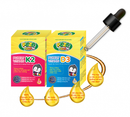 Bộ Đôi Vitamin D3 Và Vitamin K2 Pozokids