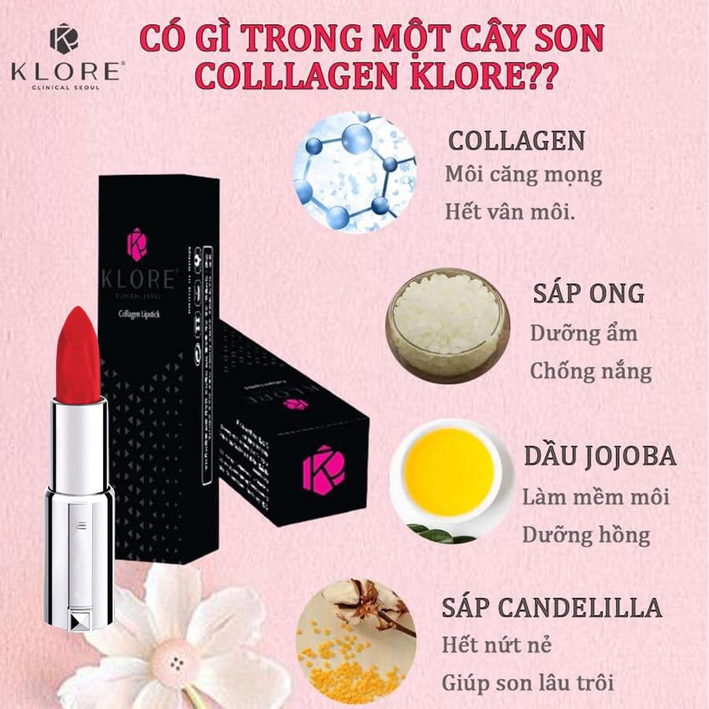 362-03 Scarlet Đỏ Tươi- Son Collagen Lipstick Klore son môi2.jpg