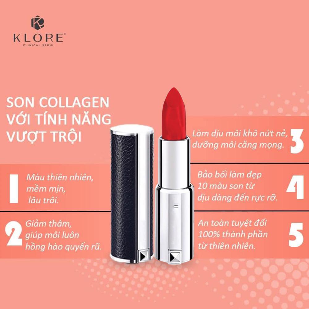 362-03 Scarlet Đỏ Tươi- Son Collagen Lipstick Kloreson môi9.jpg